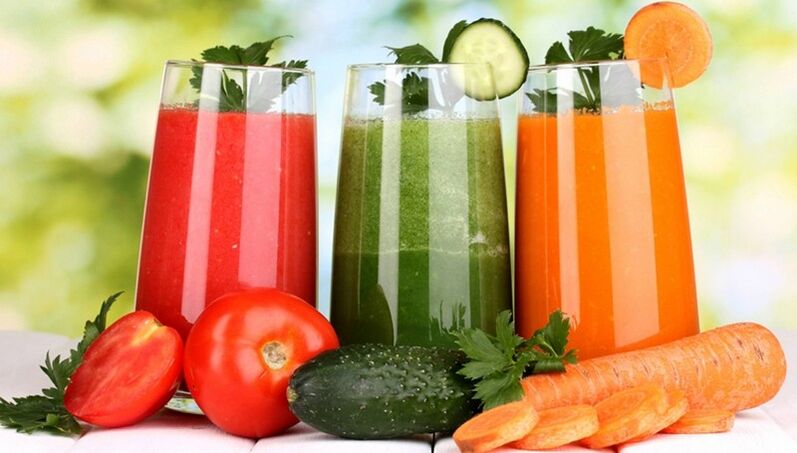 Low calorie vegetable juices on the diet menu